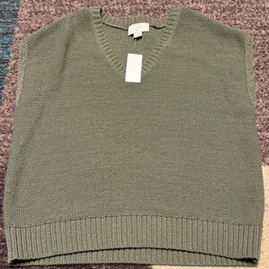 LOFT Women's Olive V-Neck Sweater Vest
